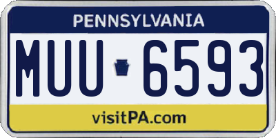 PA license plate MUU6593
