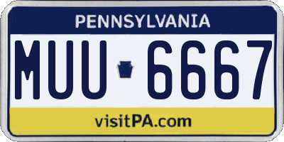 PA license plate MUU6667