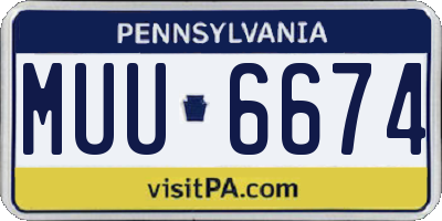 PA license plate MUU6674