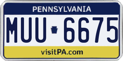 PA license plate MUU6675