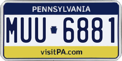 PA license plate MUU6881