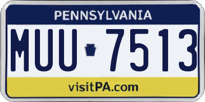 PA license plate MUU7513