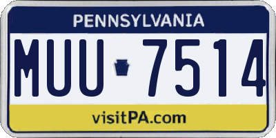 PA license plate MUU7514