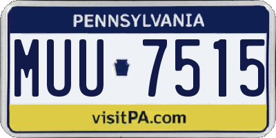 PA license plate MUU7515