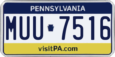 PA license plate MUU7516
