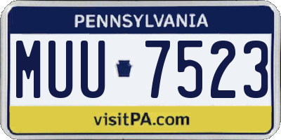 PA license plate MUU7523
