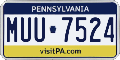 PA license plate MUU7524