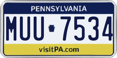 PA license plate MUU7534