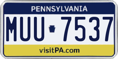 PA license plate MUU7537