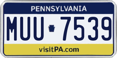 PA license plate MUU7539
