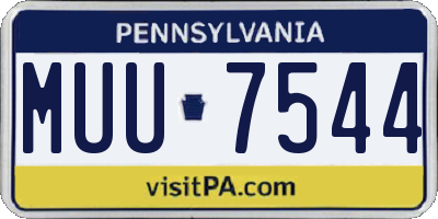 PA license plate MUU7544