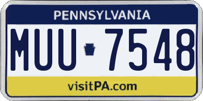 PA license plate MUU7548