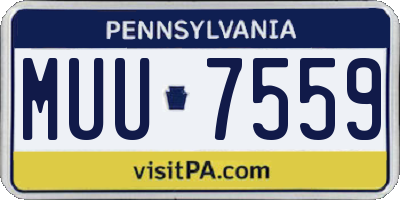 PA license plate MUU7559