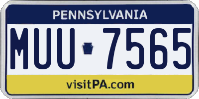 PA license plate MUU7565