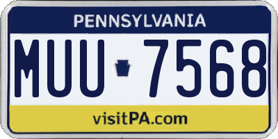 PA license plate MUU7568