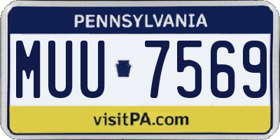 PA license plate MUU7569