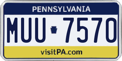 PA license plate MUU7570