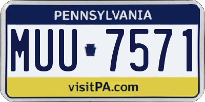 PA license plate MUU7571