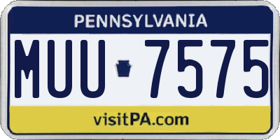 PA license plate MUU7575