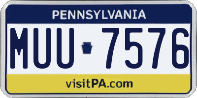 PA license plate MUU7576