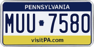 PA license plate MUU7580
