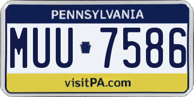 PA license plate MUU7586