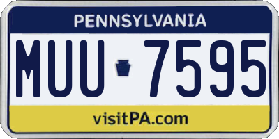 PA license plate MUU7595