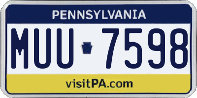 PA license plate MUU7598