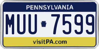 PA license plate MUU7599