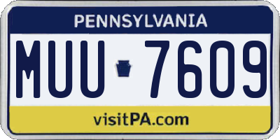 PA license plate MUU7609