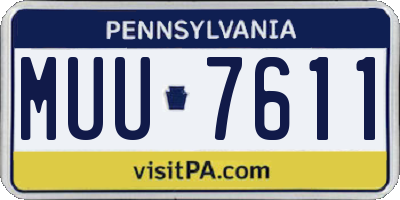 PA license plate MUU7611