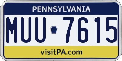 PA license plate MUU7615