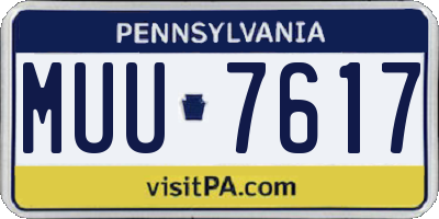 PA license plate MUU7617