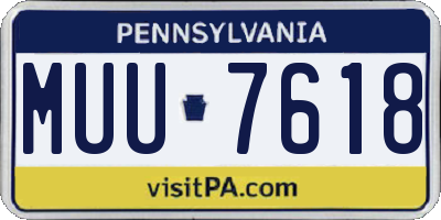 PA license plate MUU7618
