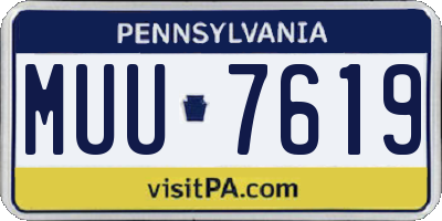PA license plate MUU7619