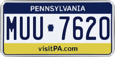 PA license plate MUU7620