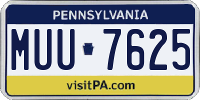 PA license plate MUU7625