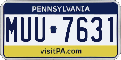 PA license plate MUU7631
