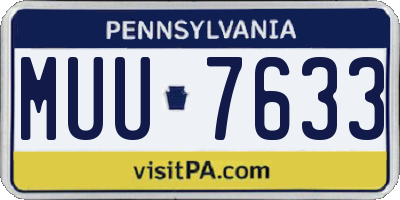 PA license plate MUU7633