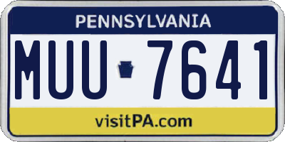 PA license plate MUU7641