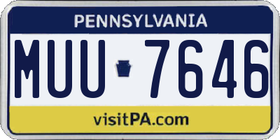 PA license plate MUU7646