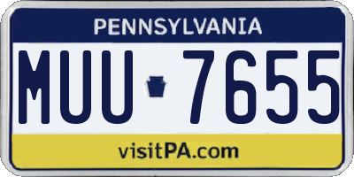 PA license plate MUU7655