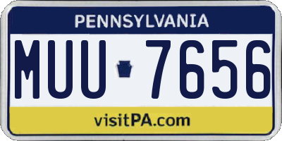PA license plate MUU7656