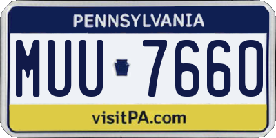PA license plate MUU7660