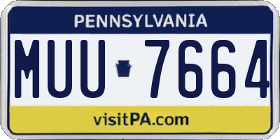 PA license plate MUU7664