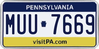 PA license plate MUU7669