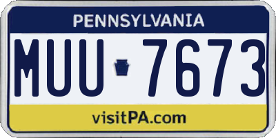 PA license plate MUU7673