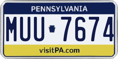 PA license plate MUU7674