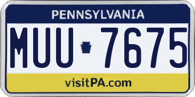 PA license plate MUU7675