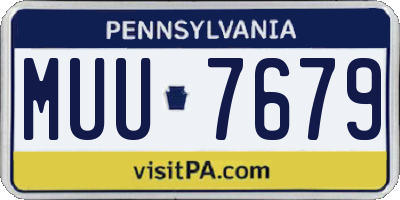 PA license plate MUU7679